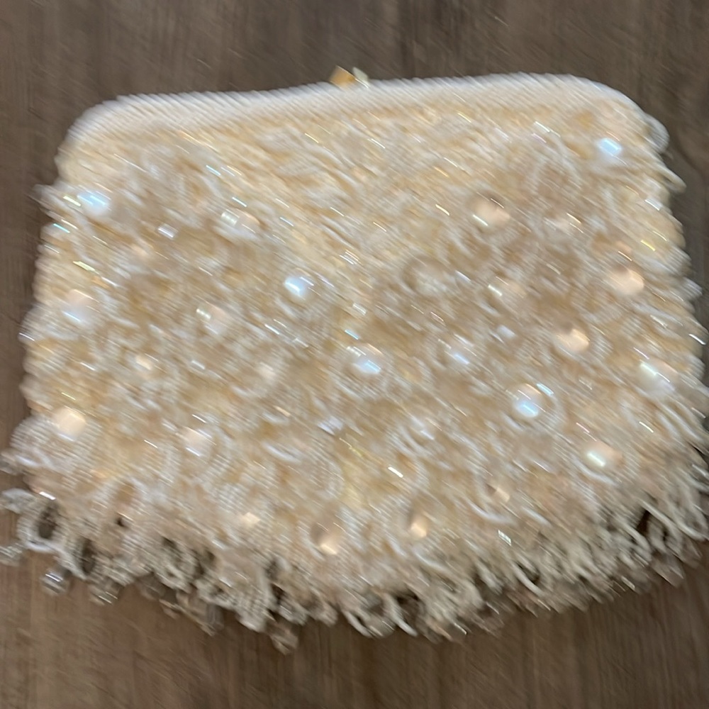 Vintage opal beads  & sequins evening bag